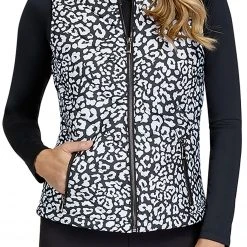 Tail Women's Sleeveless Harlow Golf Vest Onyx Leopard