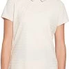 Lady Hagen Women's Textured Stripe Short Sleeve Golf Polo Birch -Golf Apparel Shop unnamed file 3542