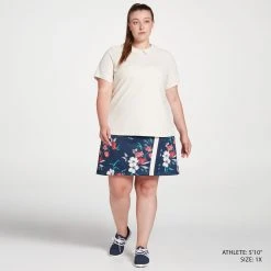 Lady Hagen Women's Textured Stripe Short Sleeve Golf Polo Birch -Golf Apparel Shop unnamed file 3543