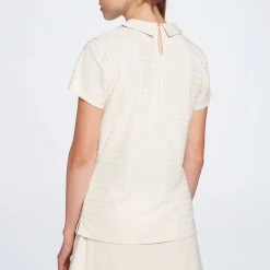 Lady Hagen Women's Textured Stripe Short Sleeve Golf Polo Birch -Golf Apparel Shop unnamed file 3544