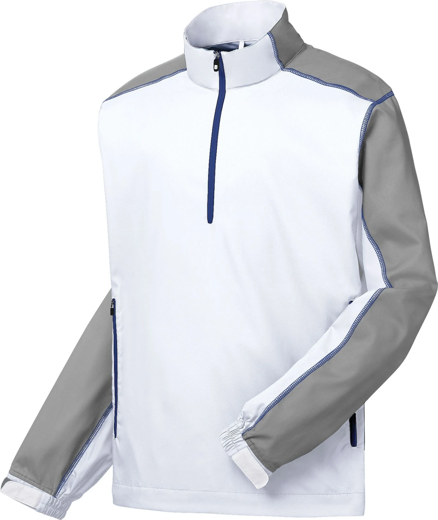 FootJoy Men's Long Sleeve Golf Windshirt White/grey 3 FootJoy Men's Long Sleeve Golf Windshirt White/grey