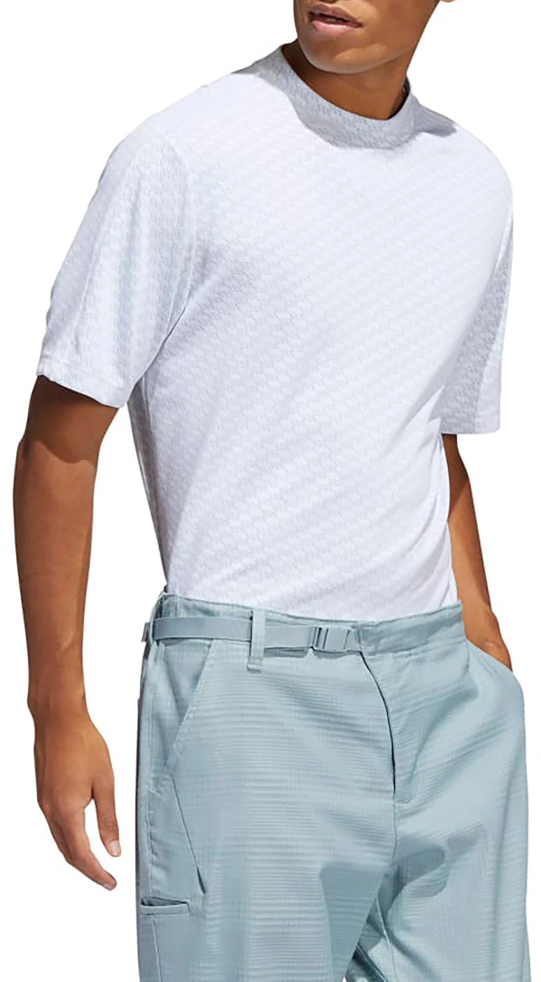 Adidas Men's Adicross Mock Neck Golf Polo Shirt Blue/gray 6 Adidas Men's Adicross Mock Neck Golf Polo Shirt Blue/gray - Image 4