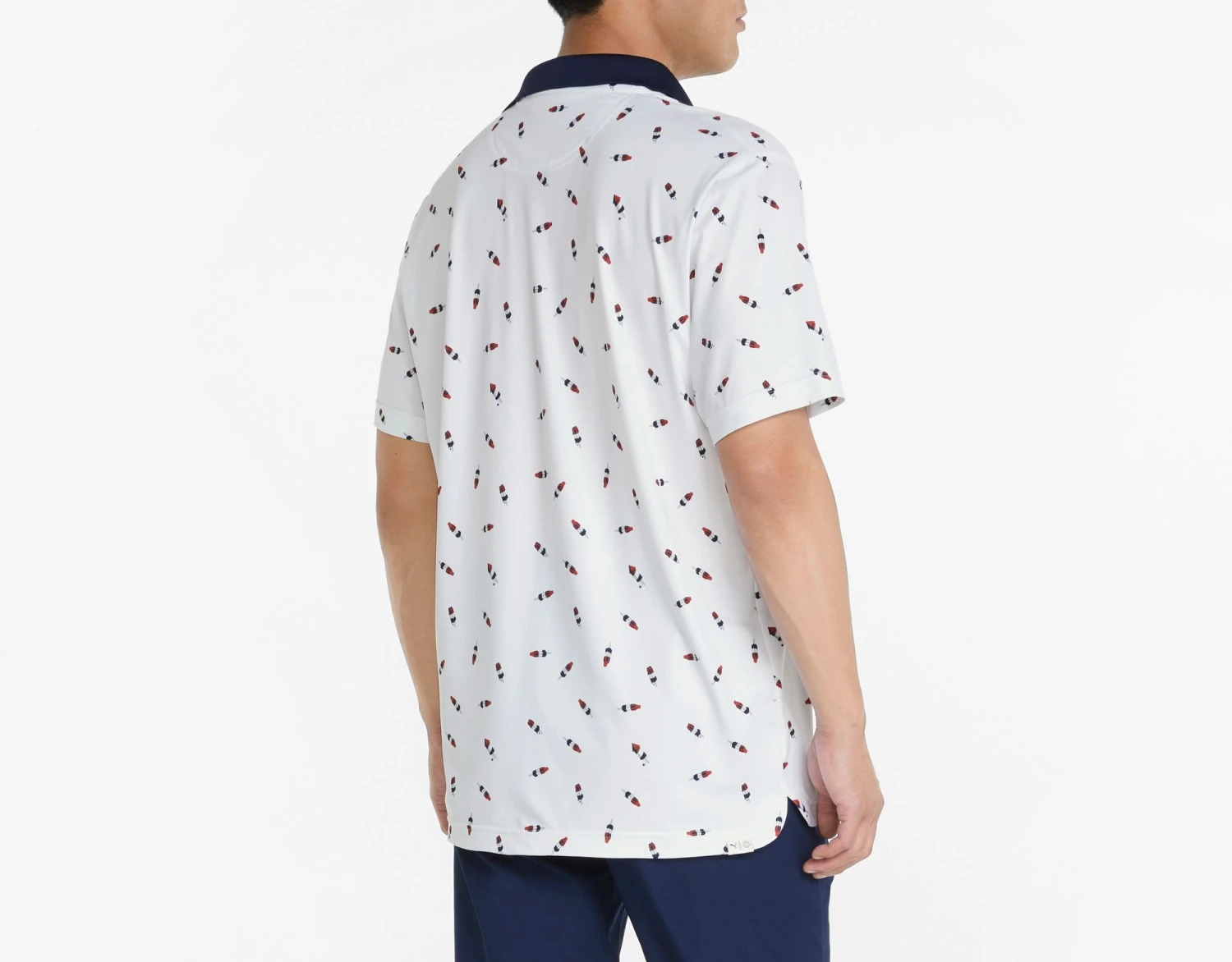 PUMA Men's CLOUDSPUN Popsi-Cool Golf Polo Bright White/ski Patrol 5 PUMA Men's CLOUDSPUN Popsi-Cool Golf Polo Bright White/ski Patrol - Image 3