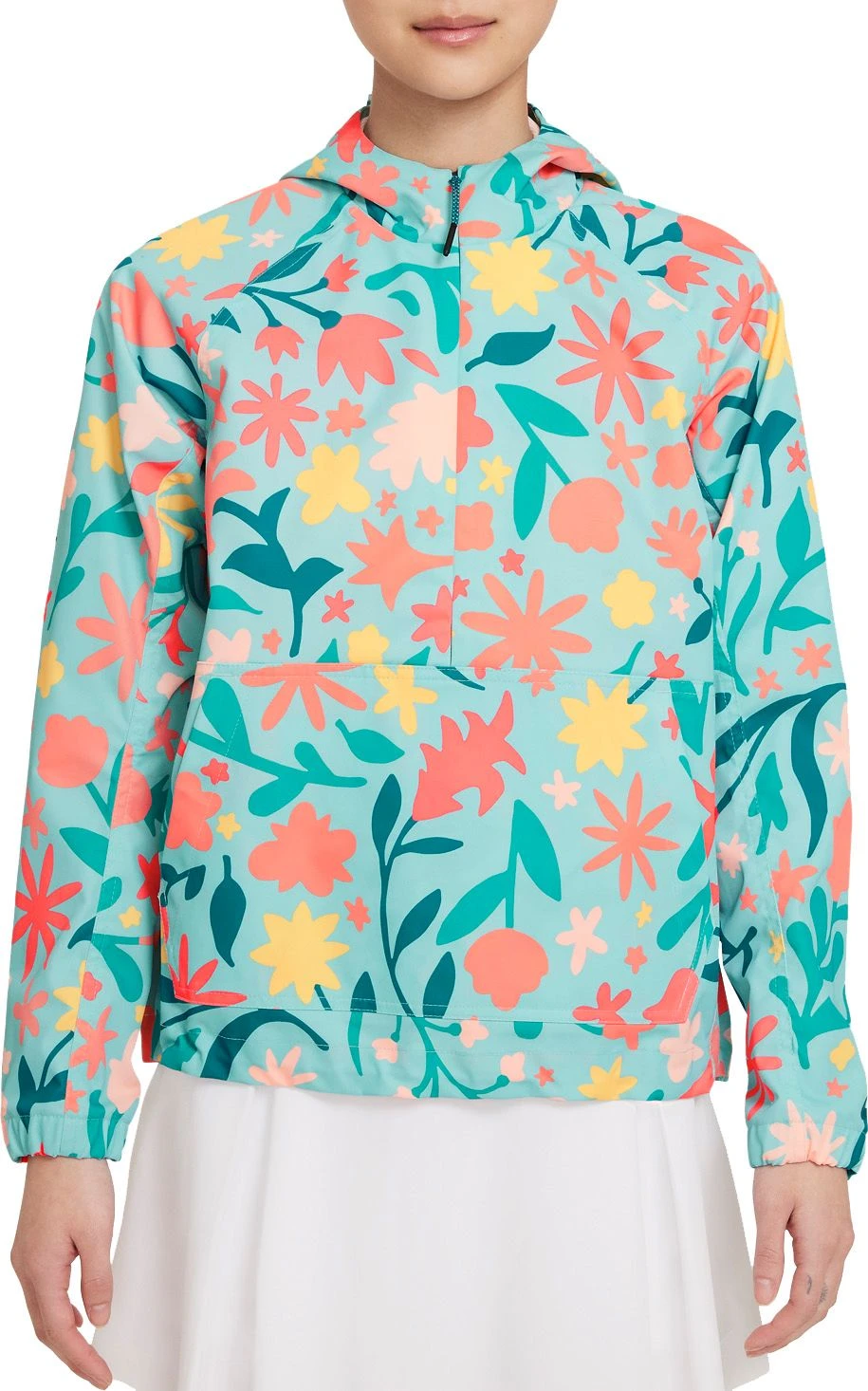 Nike Women's Shield Anorak Golf Jacket Lght Dew/brt Mango/blstry 3 Nike Women's Shield Anorak Golf Jacket Lght Dew/brt Mango/blstry