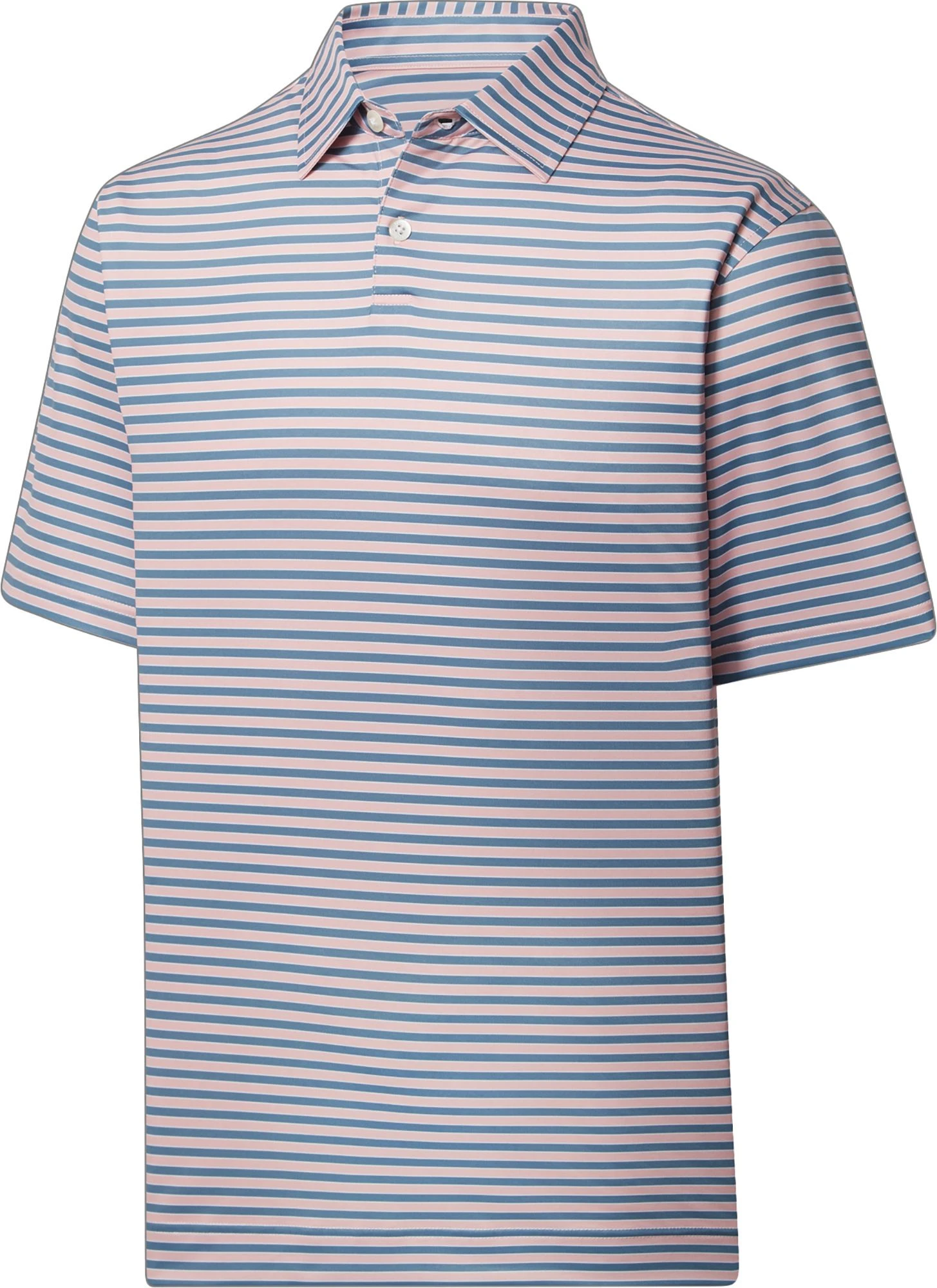 FootJoy Men's Mini Regimental Stripe Lisle Self Collar Golf Polo Blue/white 3 FootJoy Men's Mini Regimental Stripe Lisle Self Collar Golf Polo Blue/white