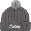 Titleist Men's Cable Knit Pom Pom Golf Hat Grey