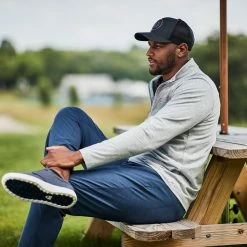 TravisMathew Men's Trip L Golf Hat Heather Grey Pinstripe -Golf Apparel Shop unnamed file 3849