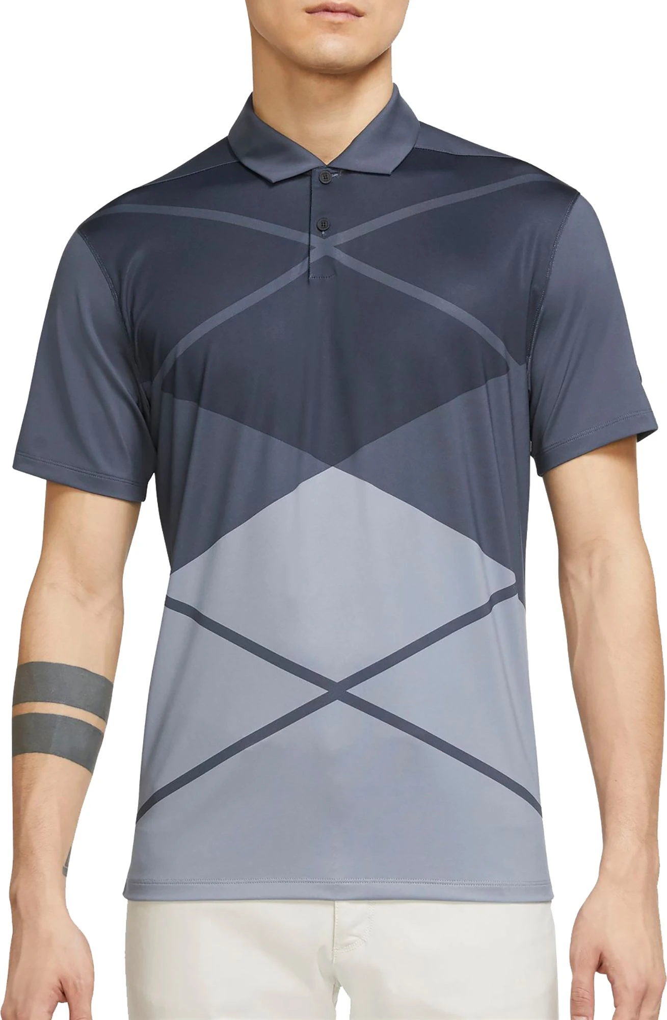 Nike Men's 2022 Dri-FIT Vapor Argyle Golf Polo Thunder Blue 3 Nike Men's 2022 Dri-FIT Vapor Argyle Golf Polo Thunder Blue