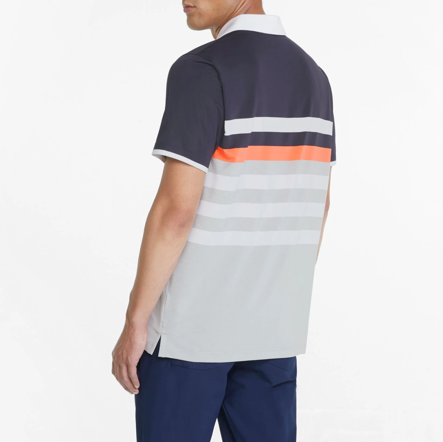 PUMA Men's MATTR One Way Golf Polo Navy Blazer/hot Coral 5 PUMA Men's MATTR One Way Golf Polo Navy Blazer/hot Coral - Image 3