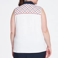 Lady Hagen Women's Windowpane Plaid Sleeveless Golf Polo Windowpane Plaid White -Golf Apparel Shop unnamed file 3921