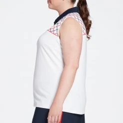 Lady Hagen Women's Windowpane Plaid Sleeveless Golf Polo Windowpane Plaid White -Golf Apparel Shop unnamed file 3922