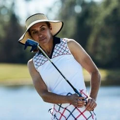 Lady Hagen Women's Windowpane Plaid Sleeveless Golf Polo Windowpane Plaid White -Golf Apparel Shop unnamed file 3923