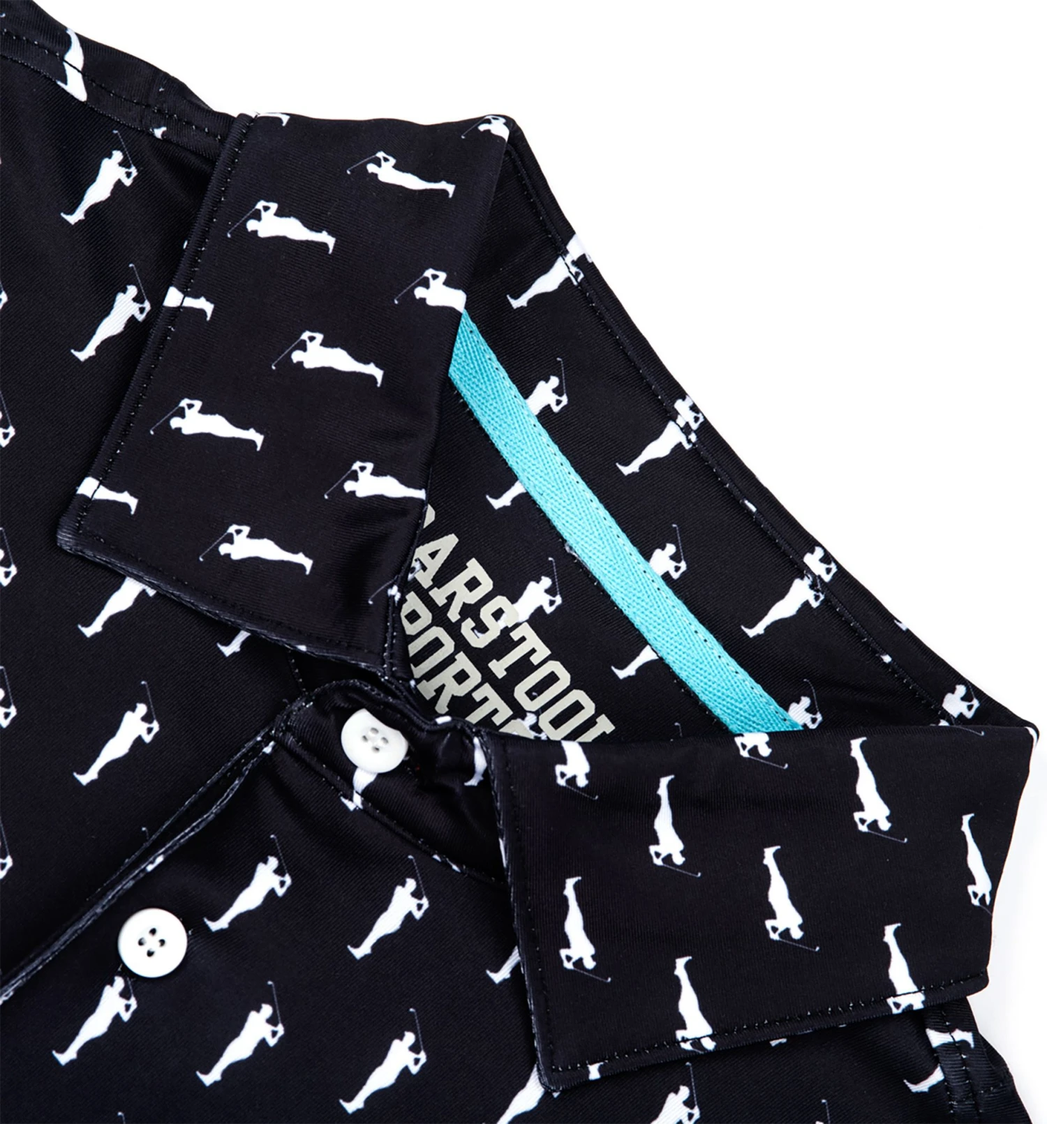 Barstool Sports Men's Ain't No Hobby Silhouette Printed Golf Polo Black 9 Barstool Sports Men's Ain't No Hobby Silhouette Printed Golf Polo Black - Image 7