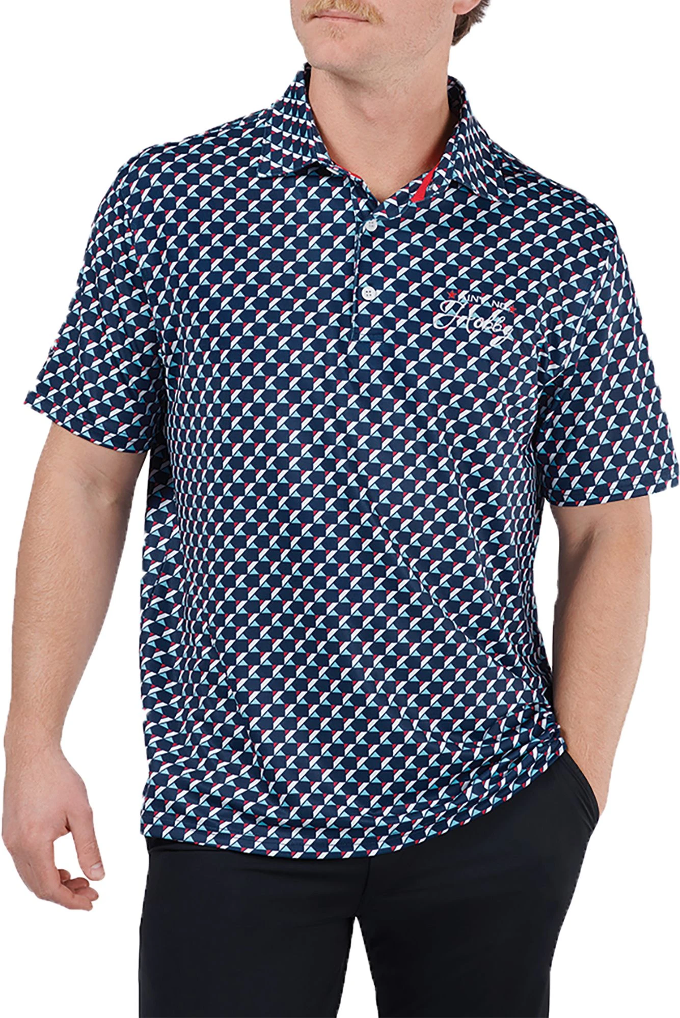 Barstool Sports Men's Ain't No Hobby K Printed Golf Polo Navy 3 Barstool Sports Men's Ain't No Hobby K Printed Golf Polo Navy