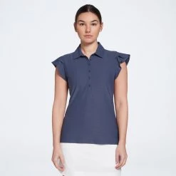 Calia Women's Golf Flutter Sleeve Polo Digital Lilac