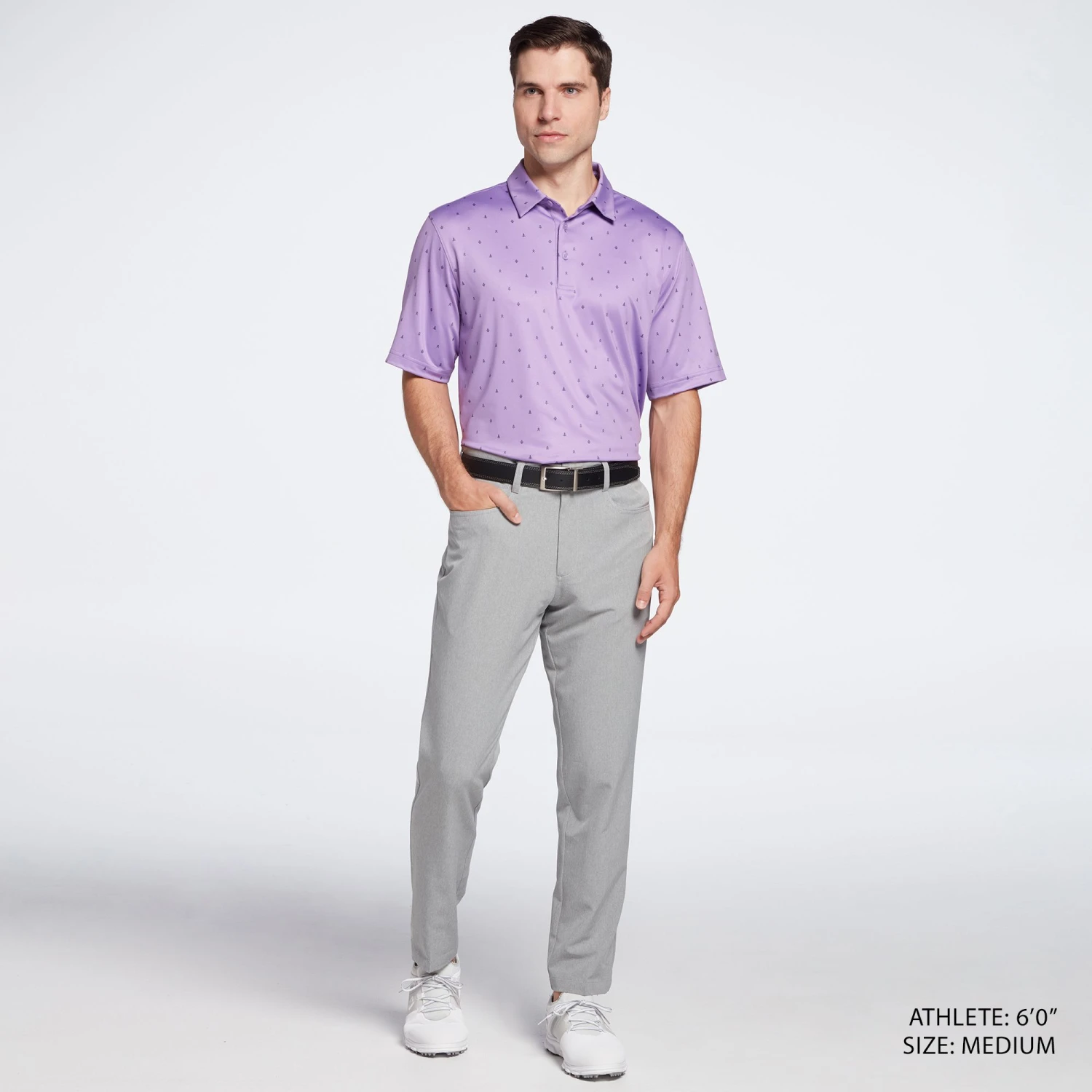 Walter Hagen Men's Perfect 11 Geo Conversational Golf Polo Stormy Sky 4 Walter Hagen Men's Perfect 11 Geo Conversational Golf Polo Stormy Sky - Image 2