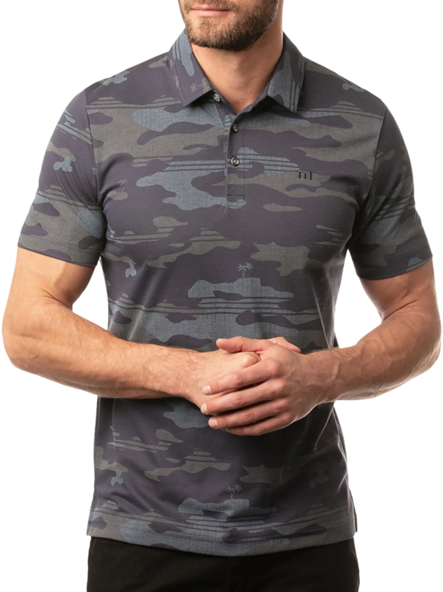 TravisMathew Men's Nip In The Air Golf Polo Blue Nights 3 TravisMathew Men's Nip In The Air Golf Polo Blue Nights
