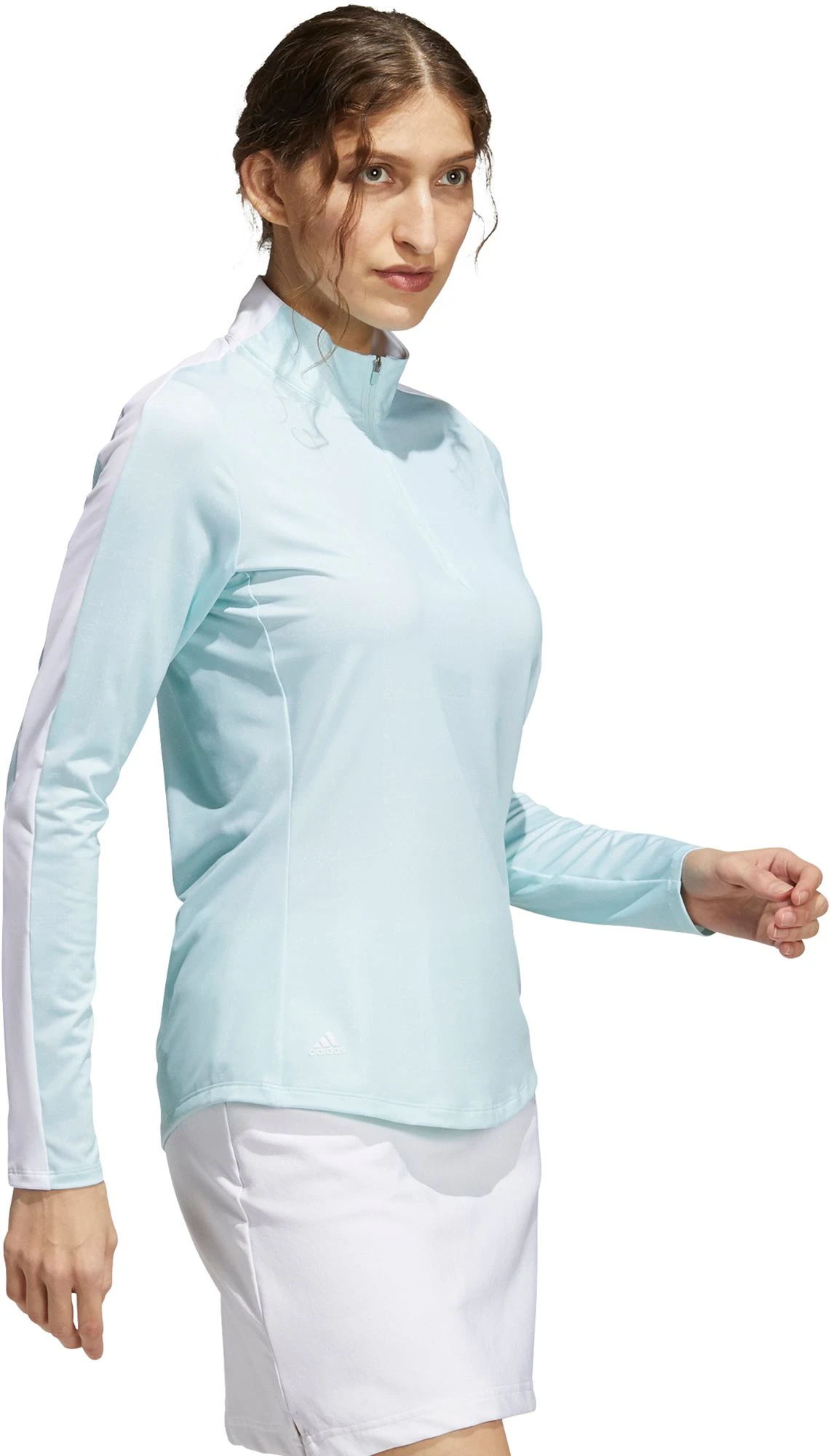 Adidas Women's Printed Sun Long Sleeve Golf Polo White/halo Mint 4 Adidas Women's Printed Sun Long Sleeve Golf Polo White/halo Mint - Image 2