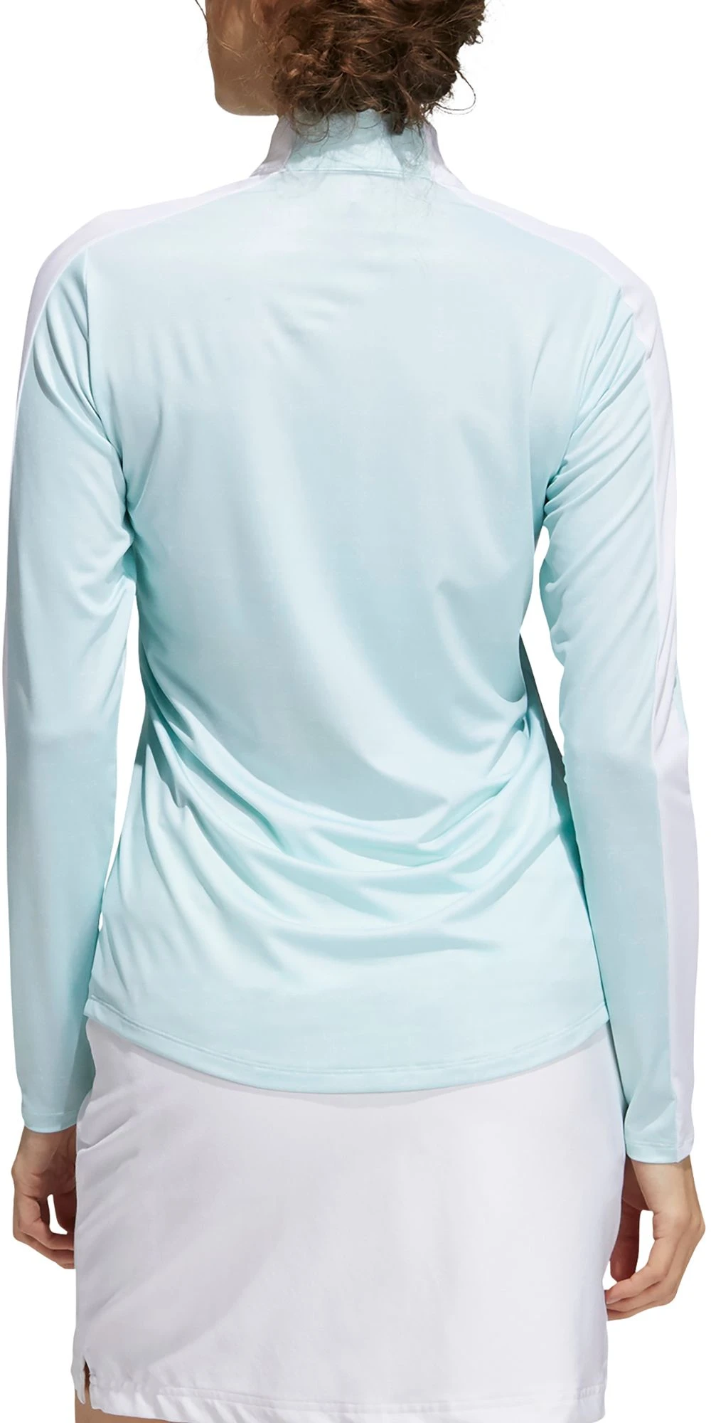 Adidas Women's Printed Sun Long Sleeve Golf Polo White/halo Mint 5 Adidas Women's Printed Sun Long Sleeve Golf Polo White/halo Mint - Image 3
