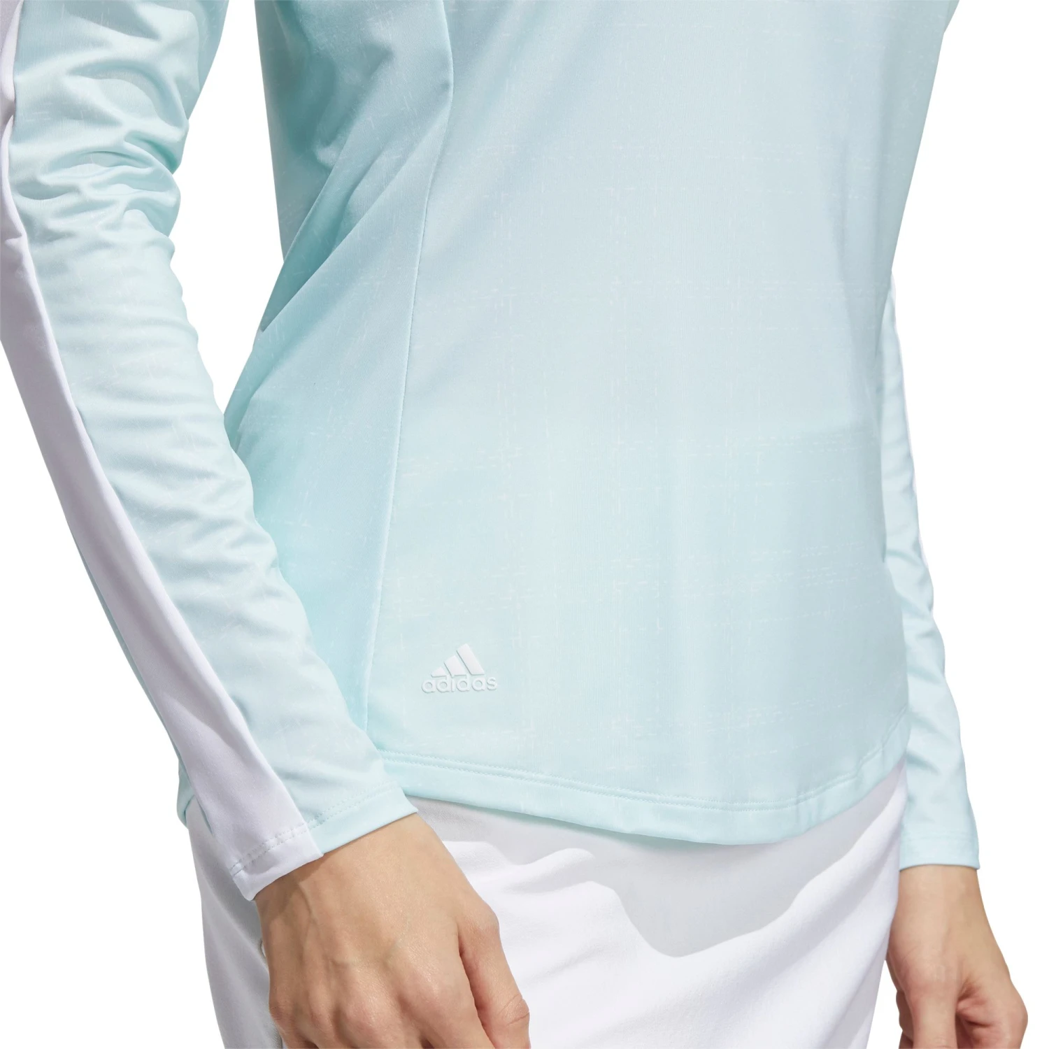 Adidas Women's Printed Sun Long Sleeve Golf Polo White/halo Mint 6 Adidas Women's Printed Sun Long Sleeve Golf Polo White/halo Mint - Image 4