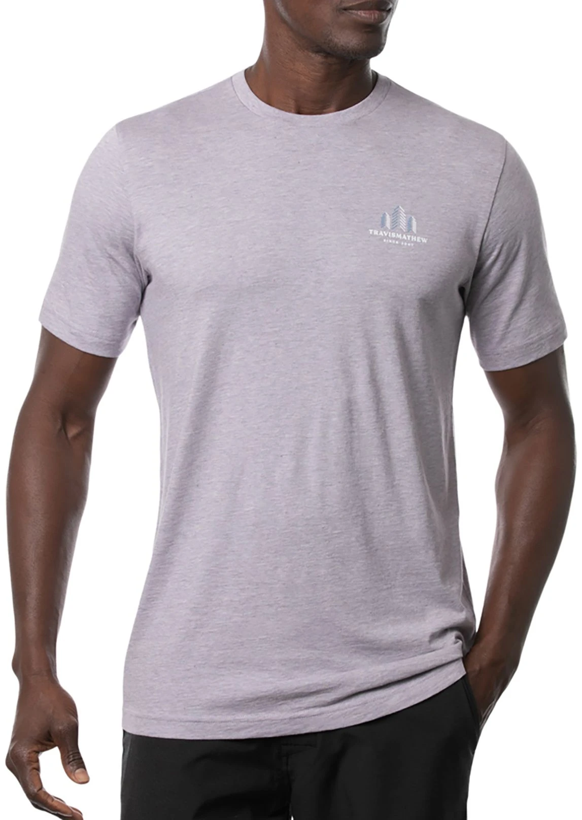 TravisMathew Men's Bird Watching Short Sleeve Golf Shirt Heather Mulled Grape 3 TravisMathew Men's Bird Watching Short Sleeve Golf Shirt Heather Mulled Grape