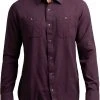 TravisMathew Men's Hefe Button-Up Flannel Golf Shirt Blue Nights