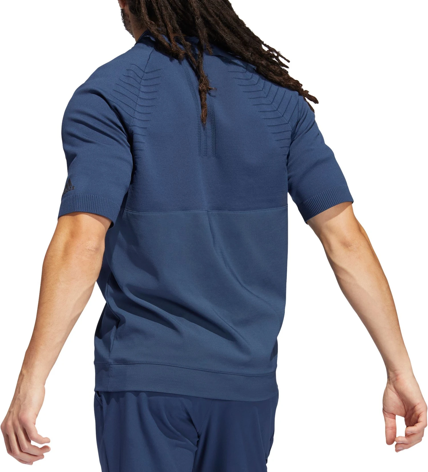 Adidas Men's Primeknit 1/4 Zip Golf Pullover Crew Navy 4 Adidas Men's Primeknit 1/4 Zip Golf Pullover Crew Navy - Image 2