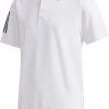 Adidas Boys' Three-Stripe Golf Polo White