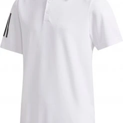 Adidas Boys' Three-Stripe Golf Polo White