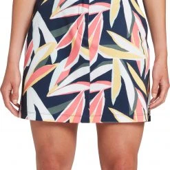 Lady Hagen Women's 17" Traditional Golf Skort Retro Leaf Dark Navy