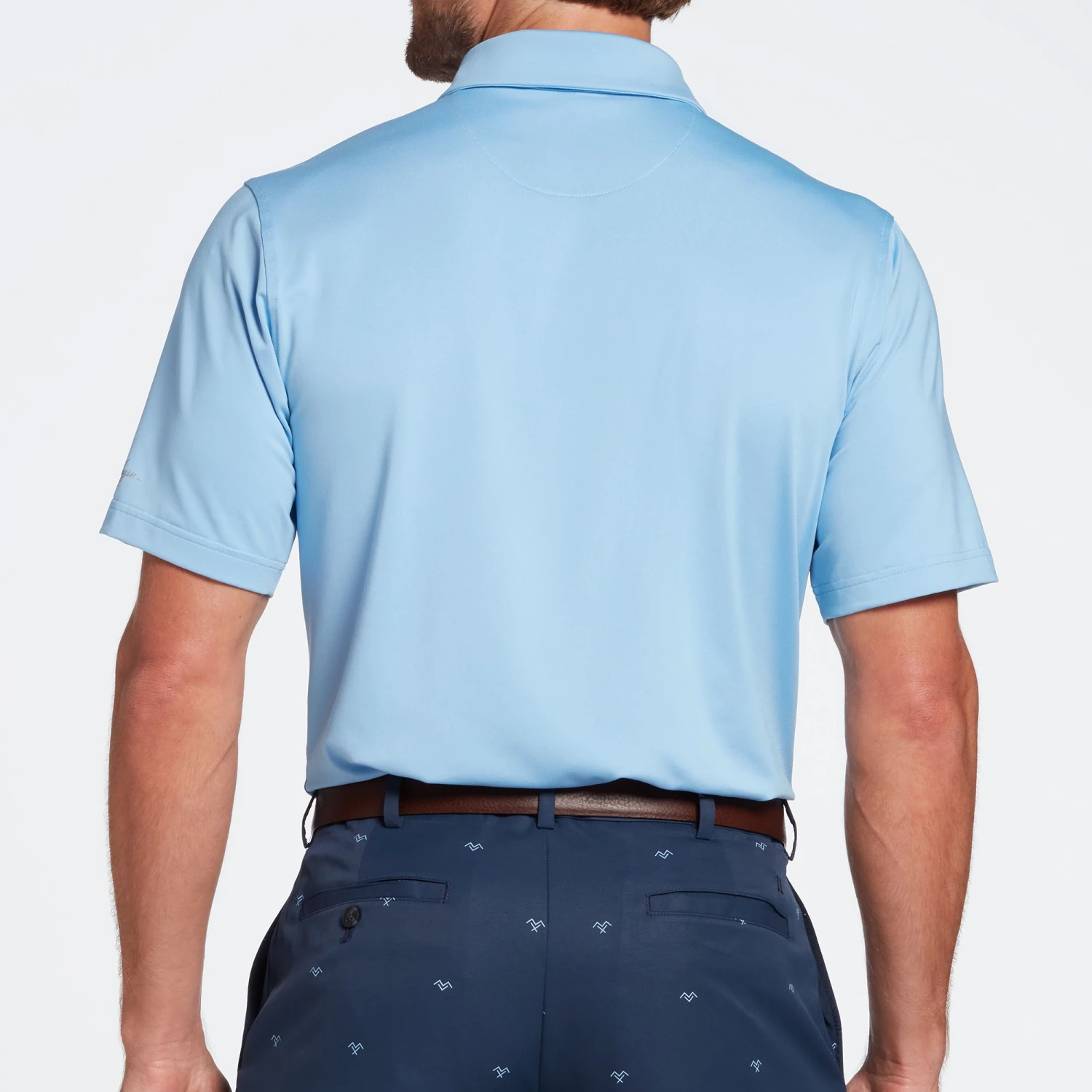 Walter Hagen Men's Perfect 11 Slant Stripe Golf Polo Daybreak Blue 5 Walter Hagen Men's Perfect 11 Slant Stripe Golf Polo Daybreak Blue - Image 3