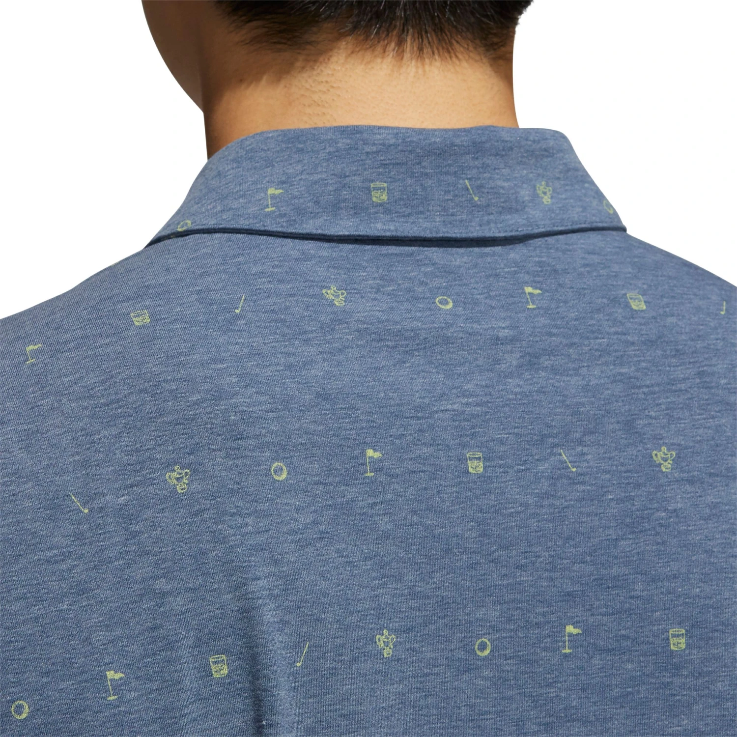 Adidas Men's All Over Print Primegreen Golf Polo Crew Navy Mel/puls Yellow 7 Adidas Men's All Over Print Primegreen Golf Polo Crew Navy Mel/puls Yellow - Image 5