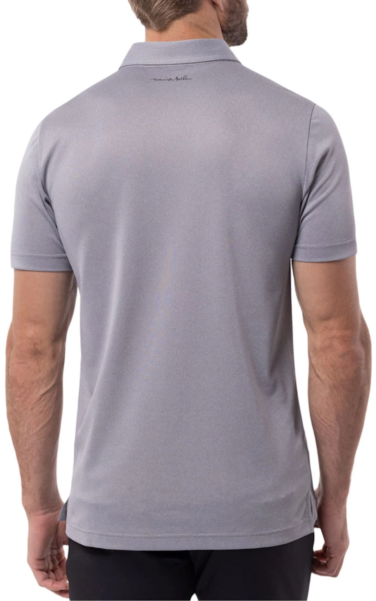 TravisMathew Men's Private Dock Golf Polo Heather Medium Grey 4 TravisMathew Men's Private Dock Golf Polo Heather Medium Grey - Image 2
