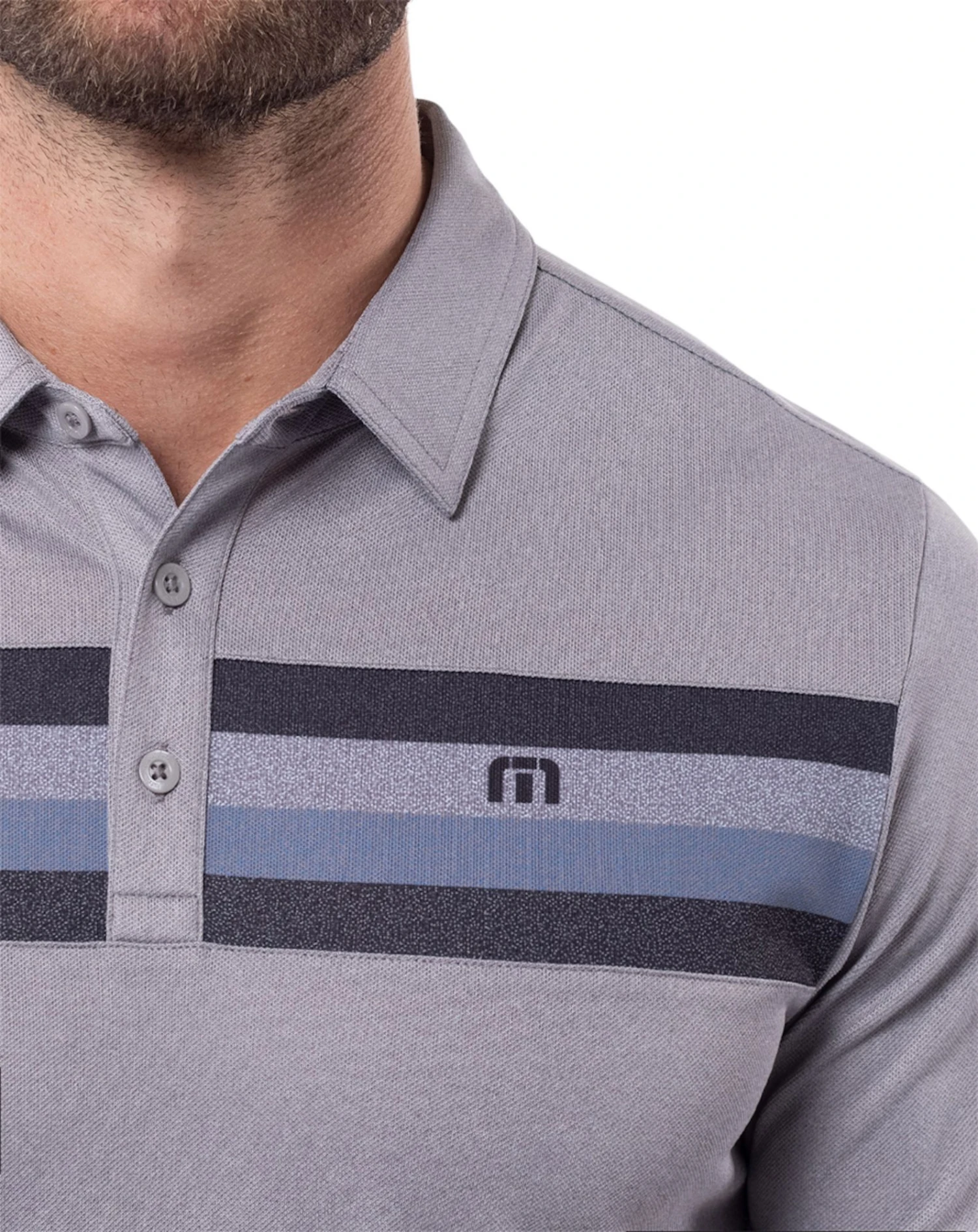 TravisMathew Men's Private Dock Golf Polo Heather Medium Grey 6 TravisMathew Men's Private Dock Golf Polo Heather Medium Grey - Image 4