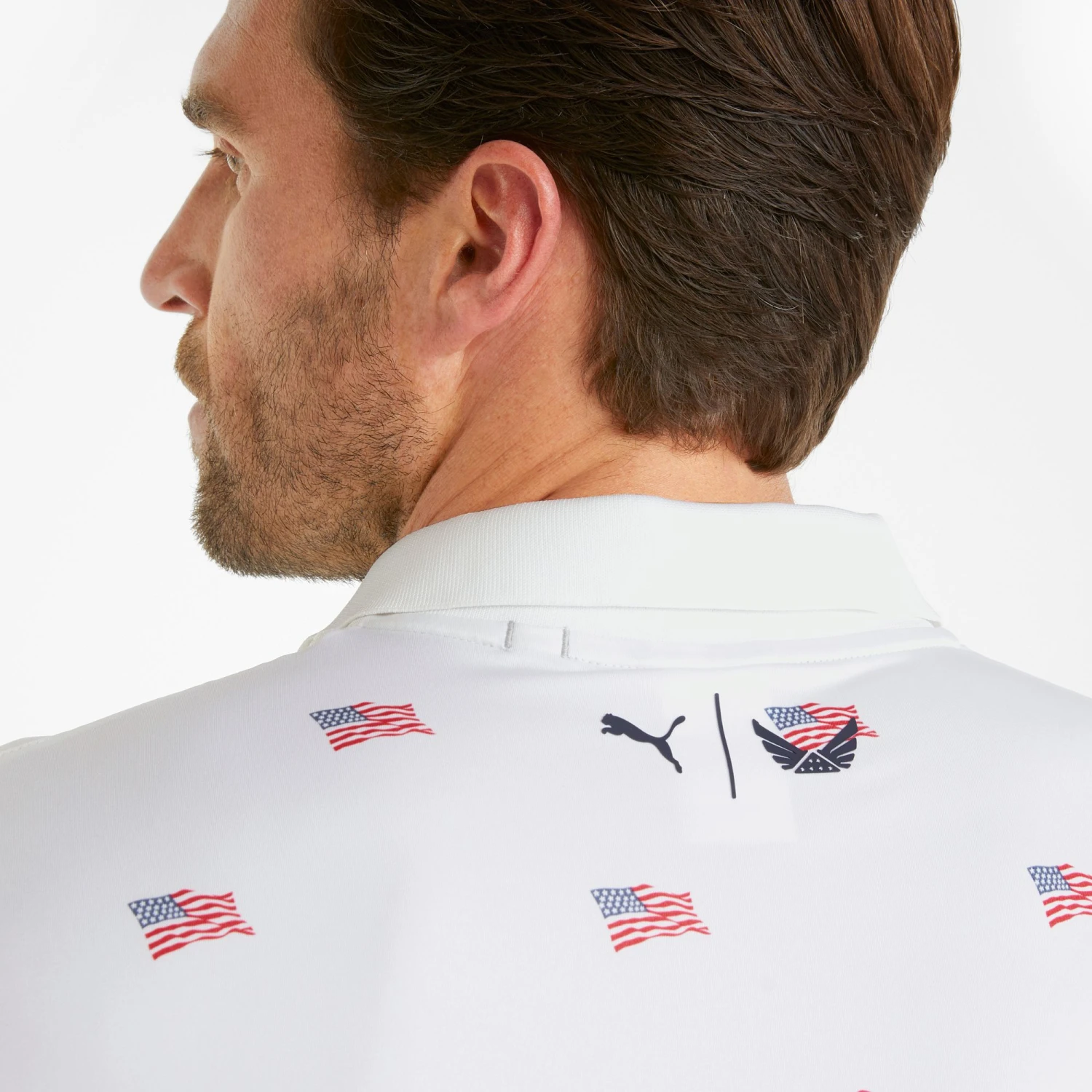 PUMA Men's Volition Flags Golf Polo Bright White/ski Patrol 6 PUMA Men's Volition Flags Golf Polo Bright White/ski Patrol - Image 4