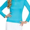 Tail Women's Tallula Long Sleeve Mock Neck Golf Top Bali Blue -Golf Apparel Shop unnamed file 4763