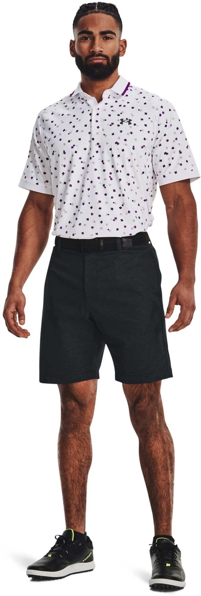 Under Armour Men's Iso-Chill Floral Golf Polo White/mega Magenta 4 Under Armour Men's Iso-Chill Floral Golf Polo White/mega Magenta - Image 2