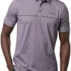 TravisMathew Men's Aboat Time Golf Polo Heather Mulled Grape