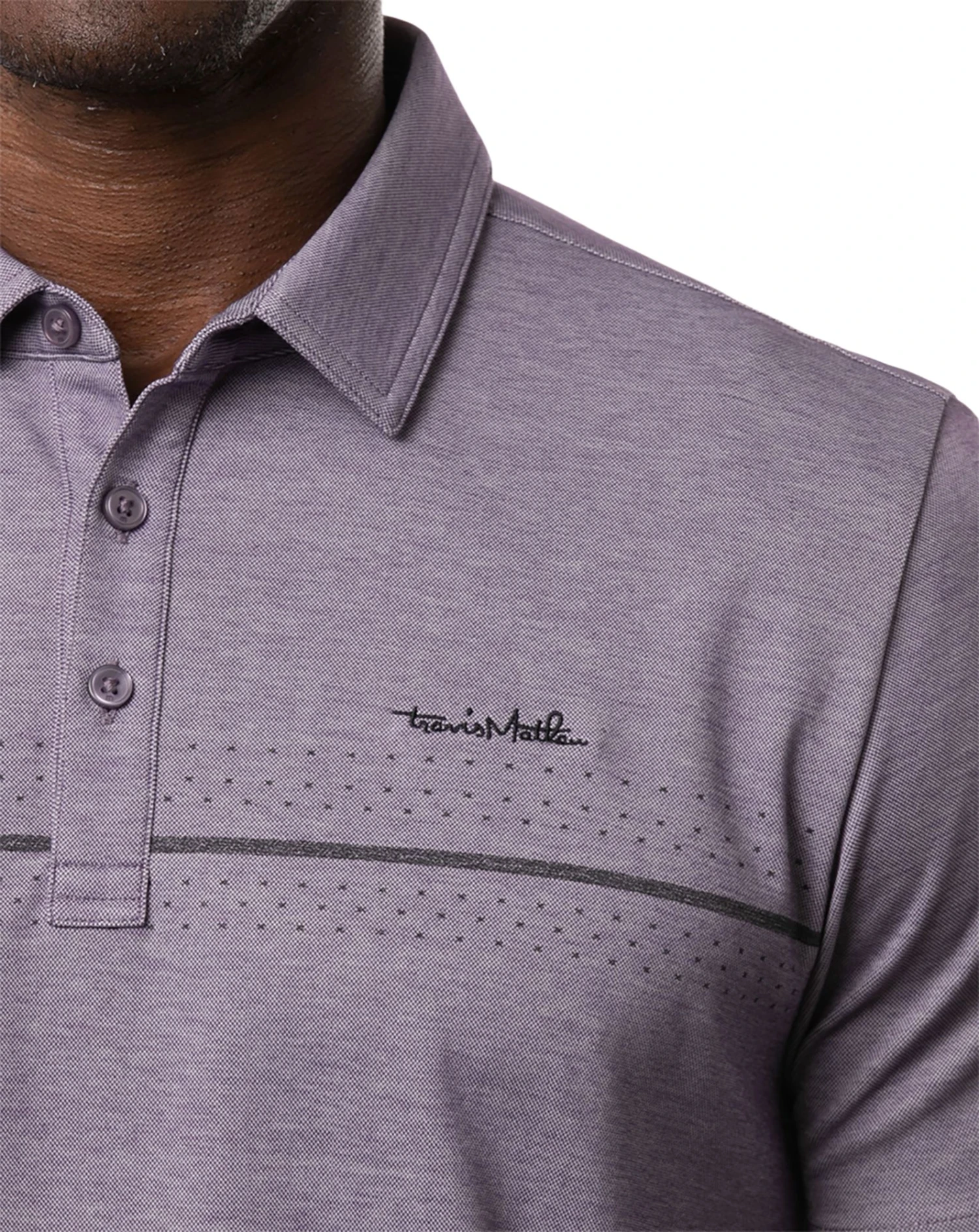 TravisMathew Men's Aboat Time Golf Polo Heather Mulled Grape 6 TravisMathew Men's Aboat Time Golf Polo Heather Mulled Grape - Image 4