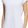 Adidas Women's Essentials Short Sleeve Crew Golf Shirt White -Golf Apparel Shop unnamed file 5026