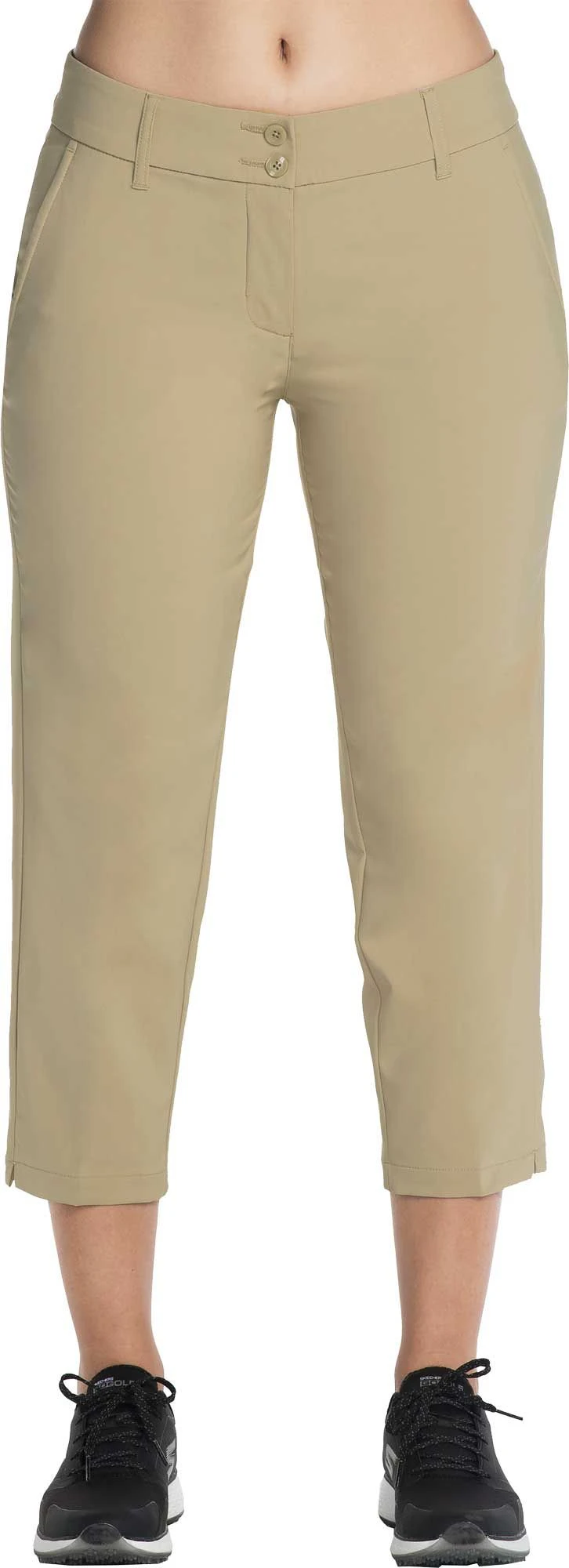 Skechers Women's Go Golf High Side Crop Golf Pants Khaki 3 Skechers Women's Go Golf High Side Crop Golf Pants Khaki