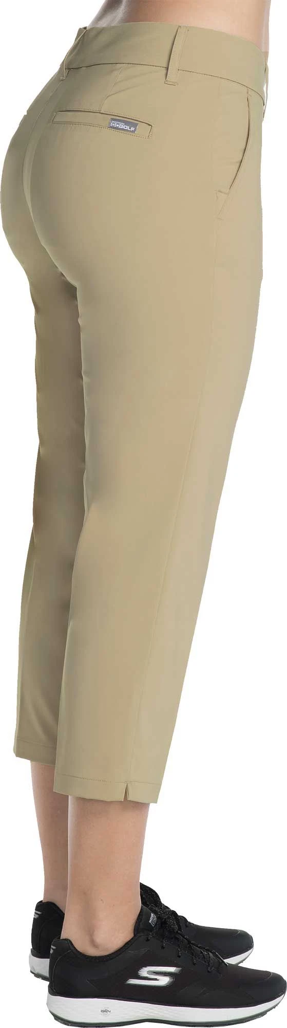 Skechers Women's Go Golf High Side Crop Golf Pants Khaki 4 Skechers Women's Go Golf High Side Crop Golf Pants Khaki - Image 2