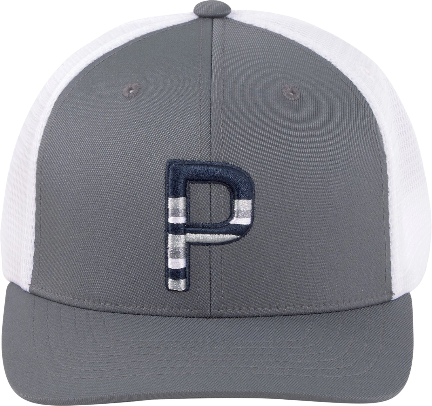 PUMA Men's Sundown Trucker P Snapback Golf Hat Quiet Shade/high Rise 5 PUMA Men's Sundown Trucker P Snapback Golf Hat Quiet Shade/high Rise - Image 3