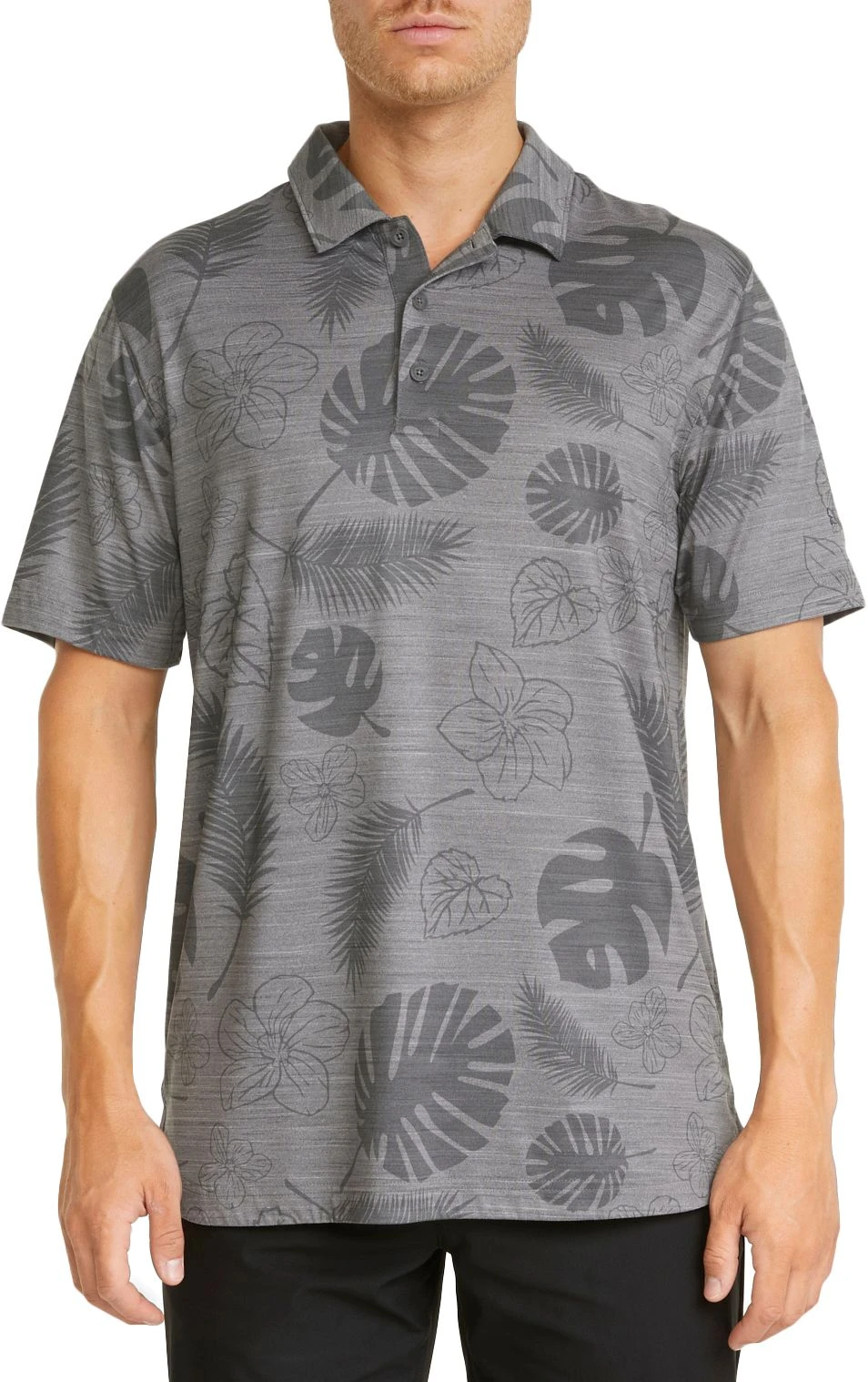 Puma Men's CLOUDSPUN Leaves N' Flowers Golf Polo Quiet Shade Heather 3 Puma Men's CLOUDSPUN Leaves N' Flowers Golf Polo Quiet Shade Heather