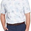 Walter Hagen Men's Perfect 11 Paradise Print Golf Polo Paradise Monument Grey