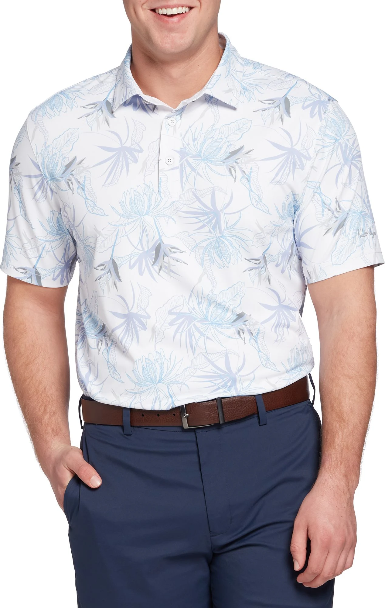 Walter Hagen Men's Perfect 11 Paradise Print Golf Polo Paradise Monument Grey 3 Walter Hagen Men's Perfect 11 Paradise Print Golf Polo Paradise Monument Grey