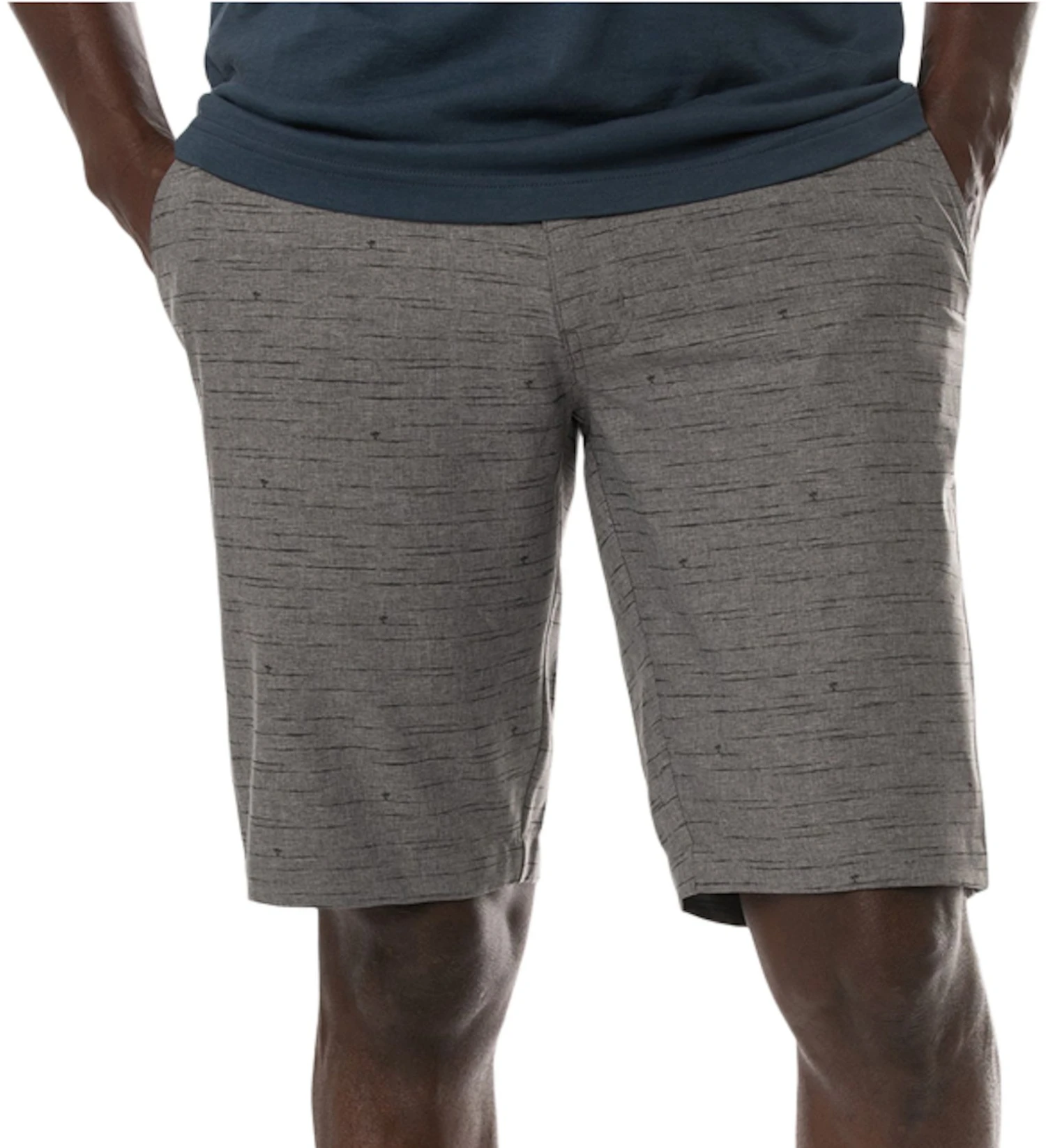 TravisMathew Men's Alone Time Hybrid Golf Shorts Heather Grey Pinstripe 3 TravisMathew Men's Alone Time Hybrid Golf Shorts Heather Grey Pinstripe