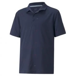 Puma Boys' CLOUDSPUN Love Golf Short Sleeve Golf Polo Navy Blazer/ski Patrol