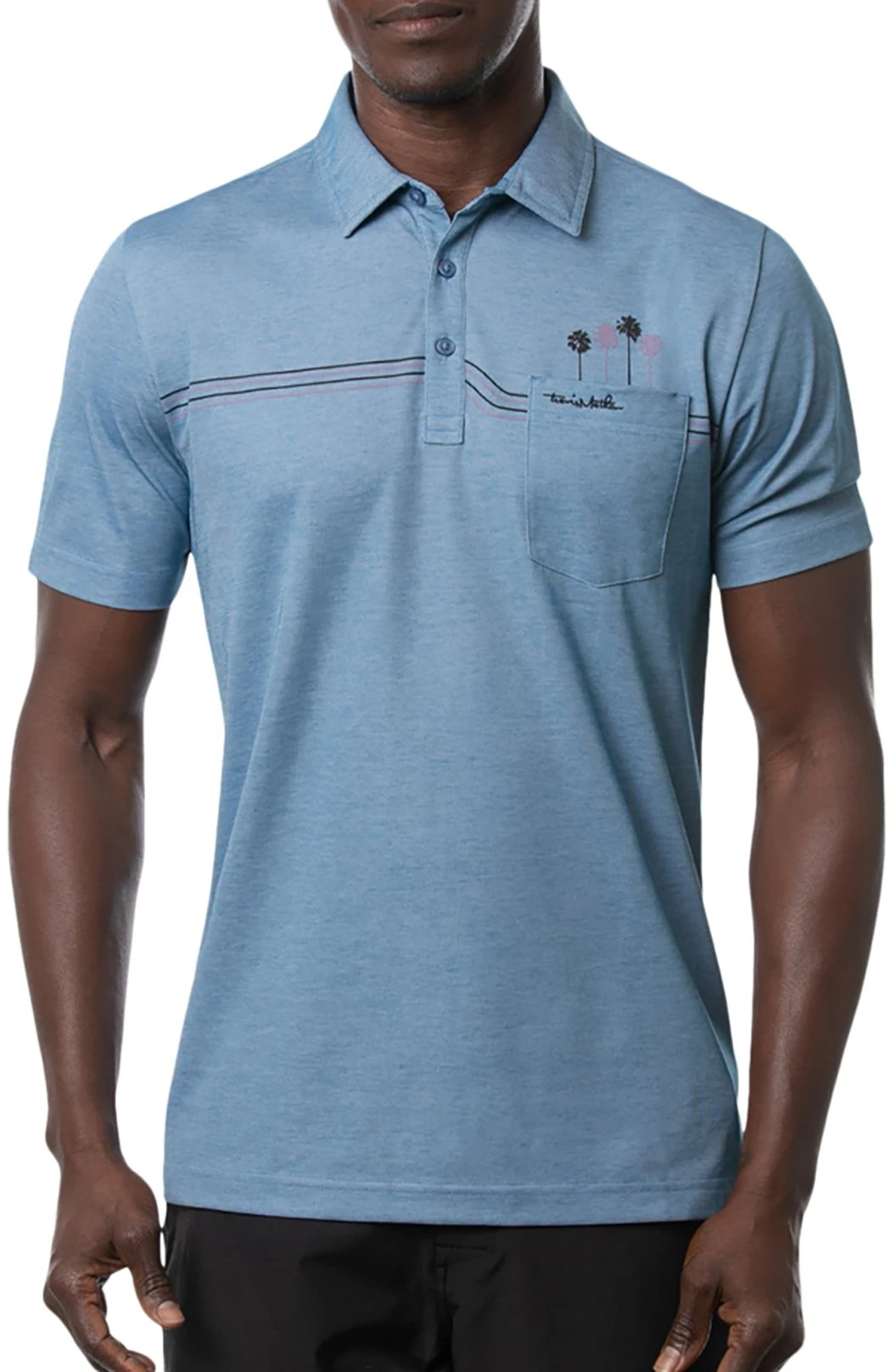 TravisMathew Men's Max Bet Golf Polo Heather Blue Sapphir 3 TravisMathew Men's Max Bet Golf Polo Heather Blue Sapphir