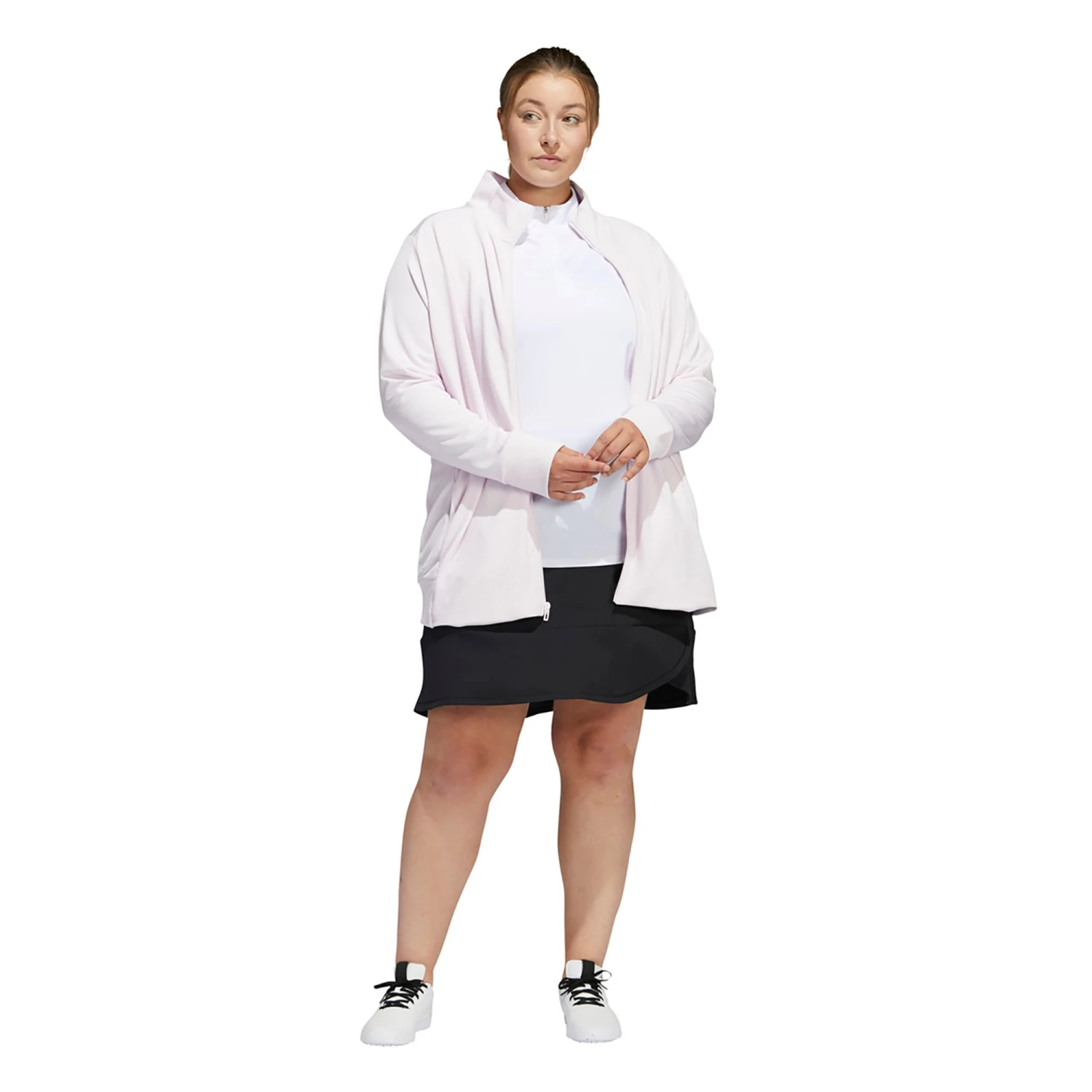 Adidas Women's Textured Full Zip Golf Jacket Crew Navy 4 Adidas Women's Textured Full Zip Golf Jacket Crew Navy - Image 2